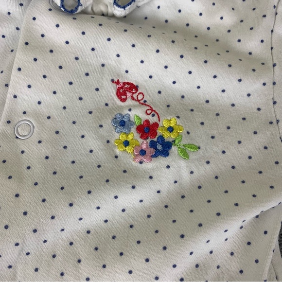 Kissy Kissy Floral Embroidered Footie - 3-6M - Picture 4 of 5